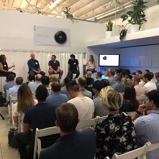 Panelists present in front of a small crowd at an IDSA San Francisco event