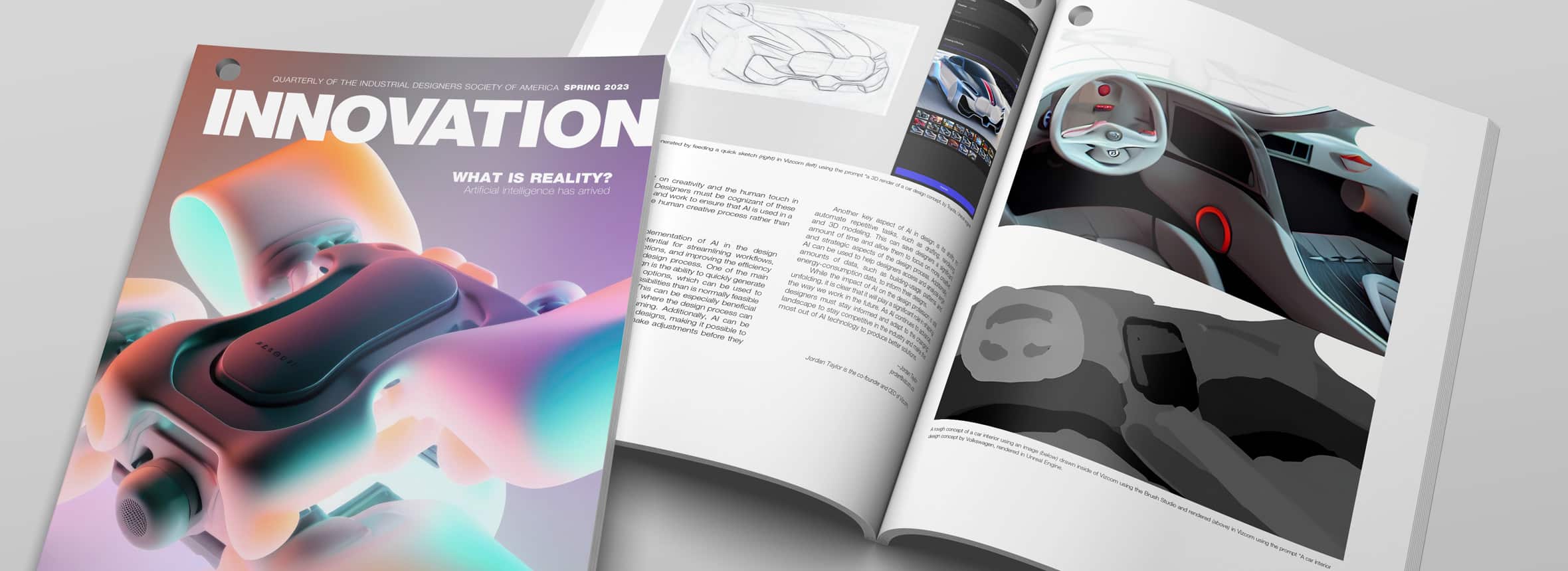 The cover and inside pages of Spring 2023 INNOVATION magazine