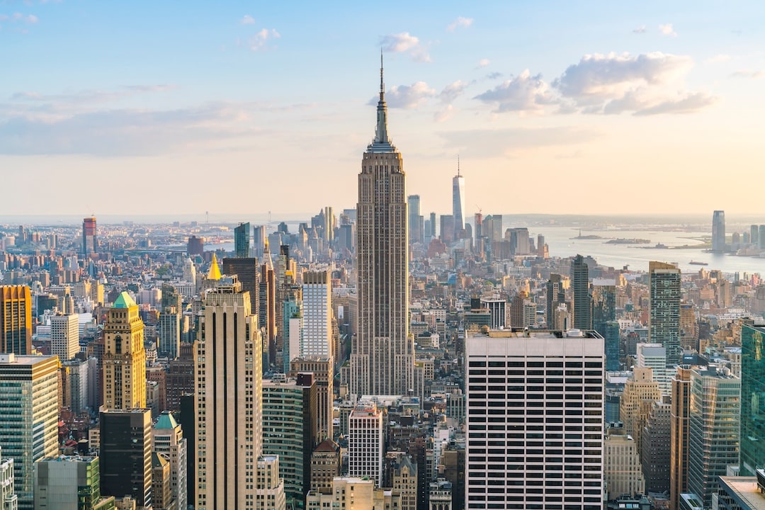 A stunning view of New York City, showcasing iconic landmarks and the bustling urban atmosphere.